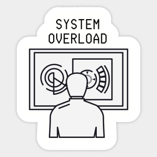 Funny Retro Computer Design System Overload Sticker